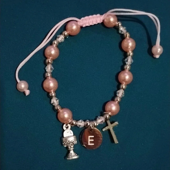 Letter E cross bracelet first‎ communion - Picture 2 of 5